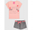 Conjunto 2pçs Kamylus Curto Infantil Lettering Rosa/Cinza