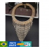 Conjunto De Jóias Com Strass Gota D’água Pingente/Colar/Brinco/Anel