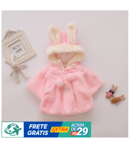 2021 spot meninas xale de inverno kids nova jaqueta fofa com capuz 6 meses a 2 anos de idade