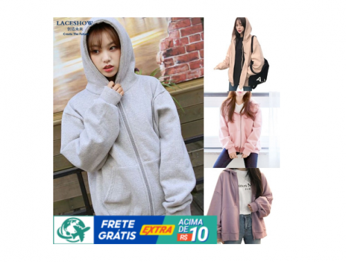 Mulheres Além De Veludo Duplo Bolso Com Capuz Zipper Casacos Com Capuz Casacos Coreano Manga Comprida Casual Roupas Quentes