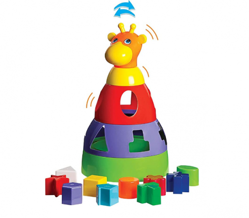 Brinquedo Educativo Girafa Didática com Blocos Merco Toys, cores sortidas, 1 unidade