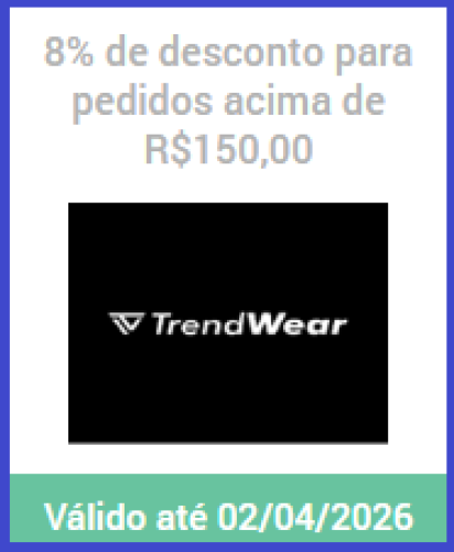 TrendWear – 8% de desconto para pedidos acima de R$150,00