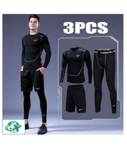 Conjunto Esportivo 3 Peças Nxkx Masculino Conjunto Fitness Secagem Rápida Corrida Treino