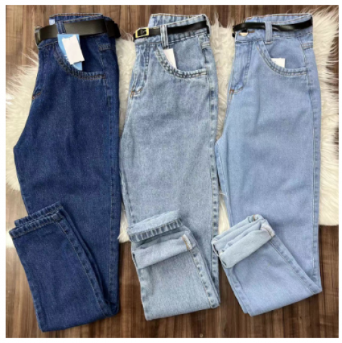 Calça Mom Jeans Com Cinto Sem Lycra