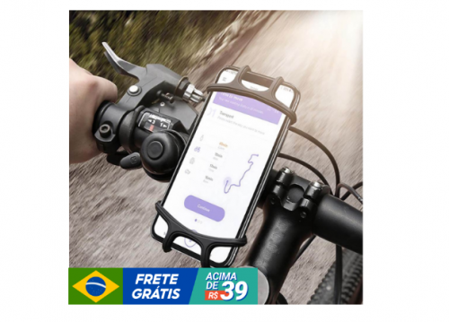Suporte Celular Smartphone de Silicone Para Bike Moto Universal