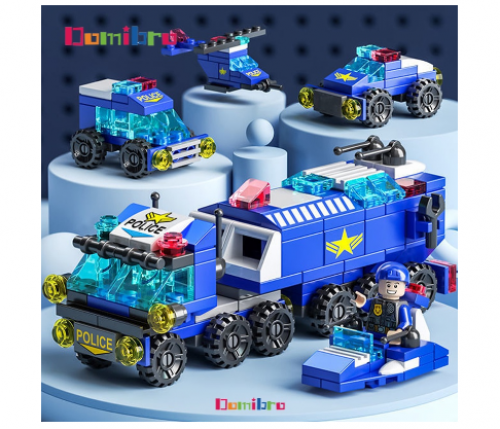 6 em 1 LEGO Bloco de Montar 3D SWAT Polícia Blocos De Construção 147 Pçs Tijolos Brinquedos Educativos Para Crianças