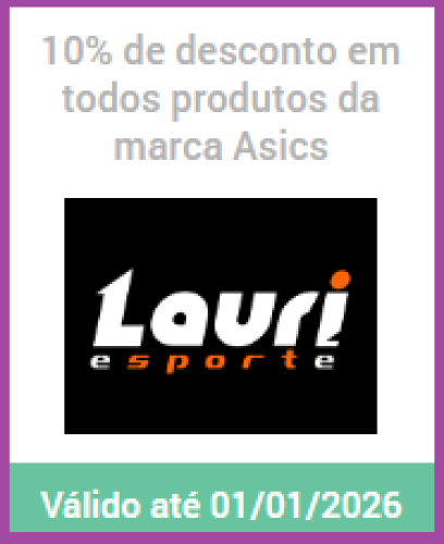 Lauri Esporte – 10% de desconto em todos produtos da marca Asics