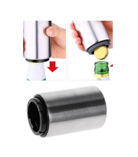 Abridor De Garrafas Magnetico Automatico Para Cerveja Em Aço Inox