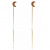 BRINCO DE FIO COM LUA FOLHEADO EM OURO 18K