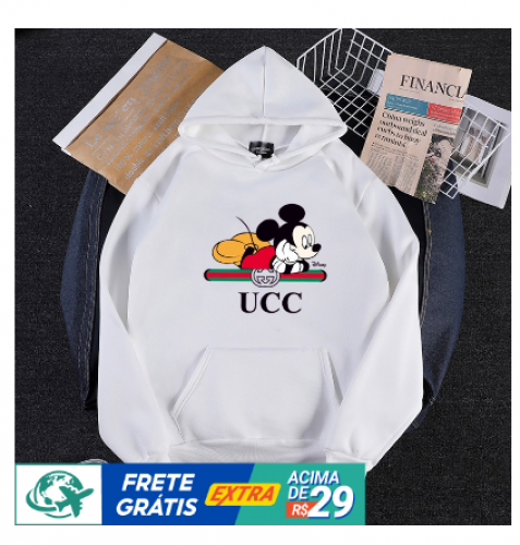 Blusa de Frio Gucci Mickey Disney Moletom Canguru / Gola Redonda