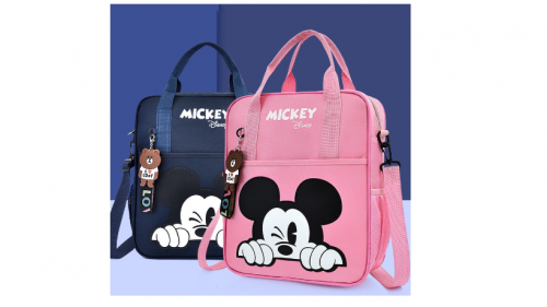 Muito Prático , Estudante Mochila/Saco De Arte Arquivo Para O Novo Promoção semester . Mickey Bolsa De Ombro Transversal Estampada