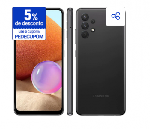 Smartphone Samsung Galaxy A32 Preto 128gb 4gb Ram Tela Infinita De 6