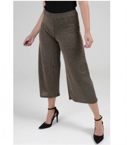 Calça Pantacourt Lurex Feminina Autentique Dourado
