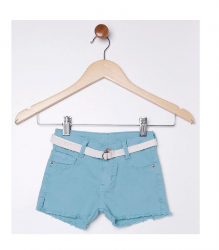 Short Sarja Infantil Para Menina – Azul