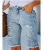 Jeans cropped com bolso cintura média rasgado Jeans para mulheres