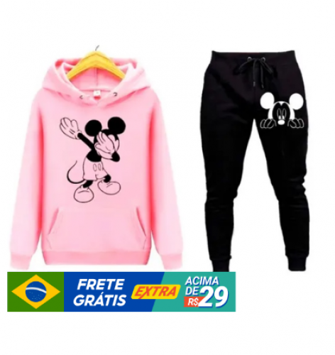 Conjunto Moletom Blusa E Calça Mickey Mouse Disney