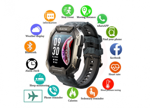 Novo Esporte De Natação Relógio Inteligente Homens smartwatch IP68 50 M Profundidade À Prova D’água De fitness Bluetooth Para Android