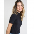 Calça legging feminina cintura alta resinada com recortes preta