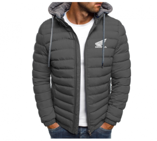 Honda 2022 Nova Moda Inverno Impressão Sólida Com Capuz Casacos De Algodão Dos Homens Casuais Manter Roupas Quentes Casaco Jaquetas Streetwear