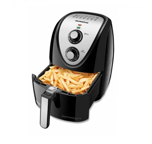 Fritadeira Air Fryer Mondial AFN-50-BI, 5 Litros, 1900W, Preto/Inox, 110V