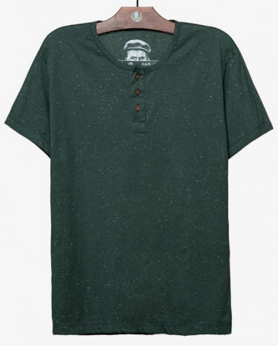 T-SHIRT HENLEY VERDE BOTONÊ 104814