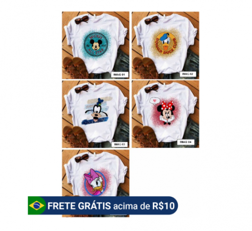 Camiseta Baby Look Estampas Femininas Moda Jovem PCKG 09