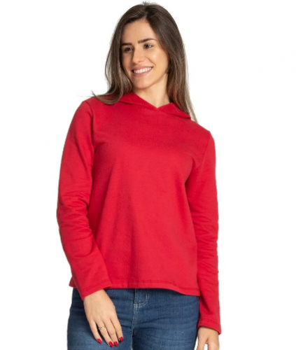 BLUSÃO FEMININO COM CAPUZ ROVITEX VERMELHO