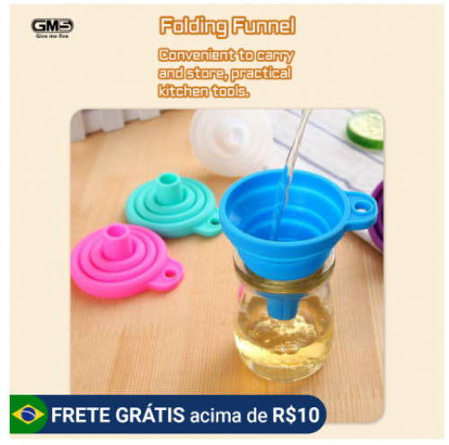 Funil dobrável de silicone para distribuição líquida, Funis longos e telescópicos, Gadgets de cozinha, Dispensador de líquidos domésticos, 70%