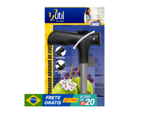 Fura Coco Furador Abridor Manual Inox Praticidade na Cozinha