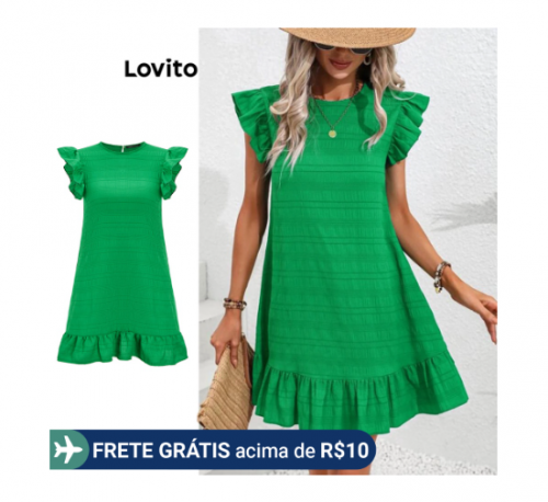 Lovito Vestido Elegante Com Bainha Com Babados Para Mulheres LBE03150 (Multicolorido)