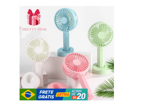 Mini Ventilador Recarregável Portátil De Mão Mesa Usb Led