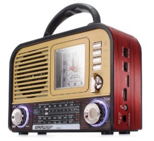 Caixa Som Retrô Portátil Bluetooth Grasep D-f9 Sd Fm Am Sw Vermelho