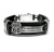 Pulseira Bracelete Ajustável Masculina em Couro Preto Rota 66