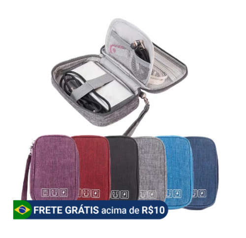 Mini bolsa de armazenamento de cabo de dados digital multifuncional