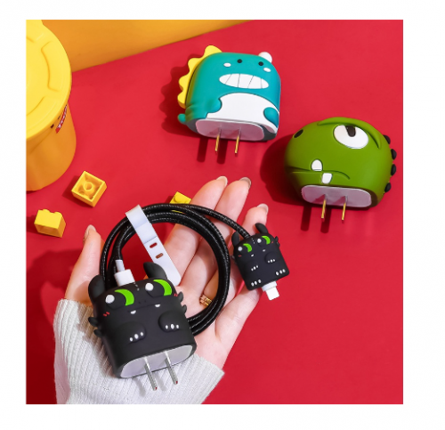 Conjunto De 4 Peças Protetor De Cabo De Cartoon Fofo18w/20W Para iPhone/iPad Carregador De Proteção Acessórios Telefônico