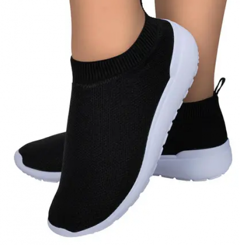 Tênis Meia Feminino Elástico Liso Conforto Dia a Dia – Hype