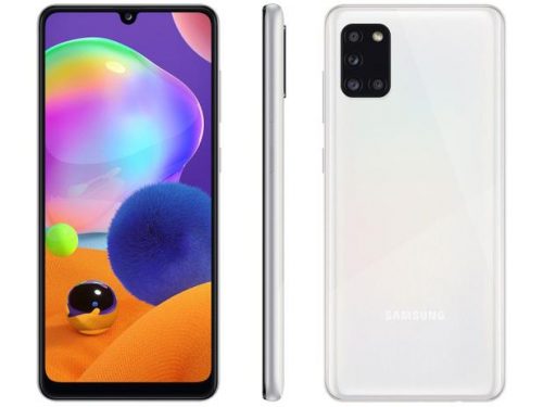 Smartphone Samsung Galaxy A31 128GB Branco 4G – Octa-Core 4GB RAM Tela 6,4” Câm.Quádrupla + Selfie