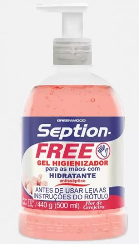 Álcool Gel 70% Antisséptico Flor de Cerejeira Septionfree 500ml
