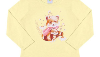 Alenice – Blusa Animal Carinhoso Menina Amarelo