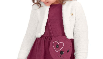 Alenice – Vestido com Bolsa Menina Vermelho