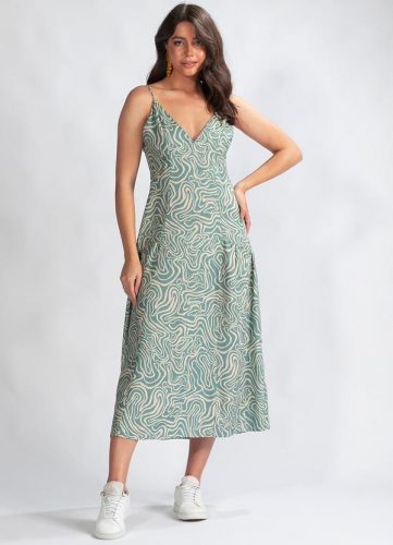 Animale Jeans – Vestido Longo Organico Viscose Azul