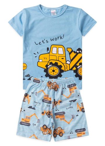 Atelie da Crianca – Pijama Masculino Verão Máquina Azul