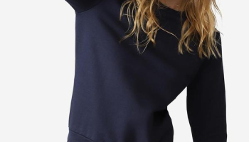 Basicamente – Blusão Moletom Flanelado Feminino Azul Marinho