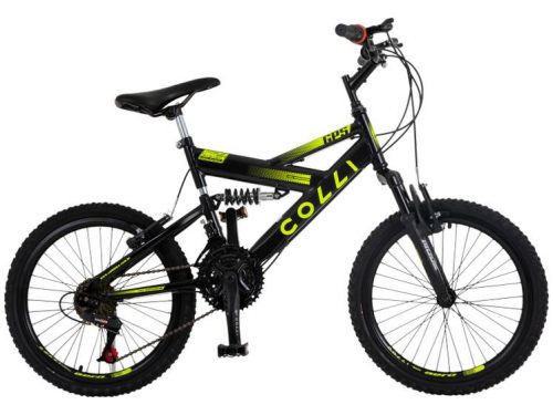 Bicicleta Aro 20″ Colli GPS Freio V-Brake de Aço Carbono Suspensão Dupla