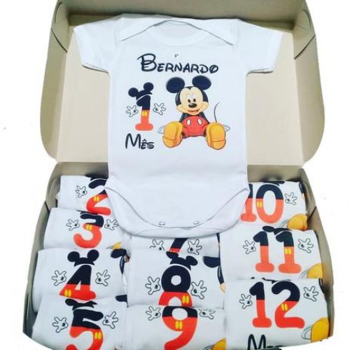 Body Personalizado – Kit Mesversário Mikey – Kalundu kids
