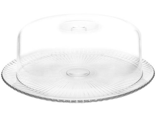 Boleira de Vidro Redonda com Tampa de Plástico – Ruvolo Bari 32cm