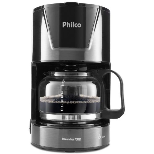 Cafeteira Philco PCF18T 18 cafés 550W Titaniun Inox/Preto 110V