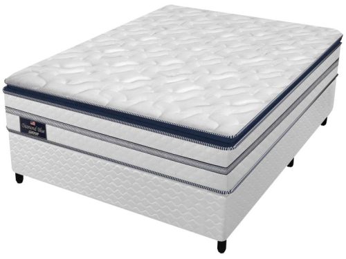 Cama Box Casal (Box + Colchão) Gazin de Mola – 59cm de Altura Diamond Blue