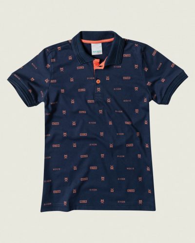 CAMISA POLO ESTAMPADA EM MALHA MALWEE KIDS AZUL