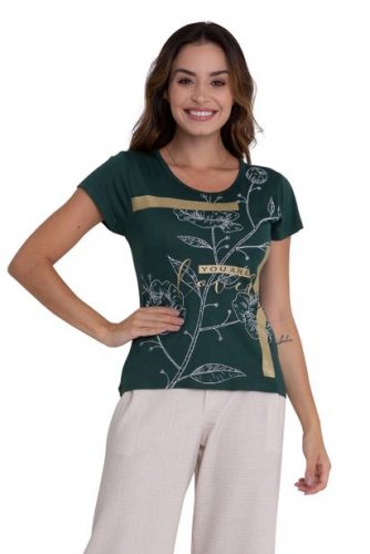 CAMISETA FLORAL VERDE